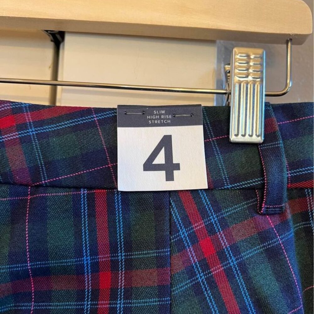Women’s Gap NWT Plaid Slim High‎ Rise Stretch Pants-Size 4 - Picture 4 of 9
